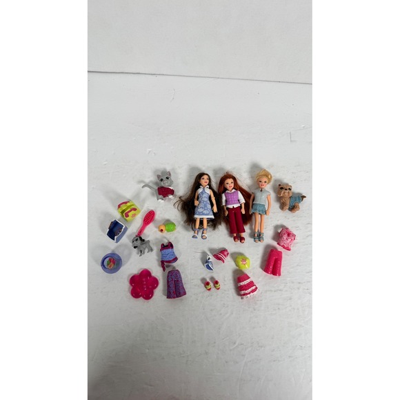 Other - Mattel Barbie Chelsea Kelly Doll Lot Pets Clothes Accessories Bundle